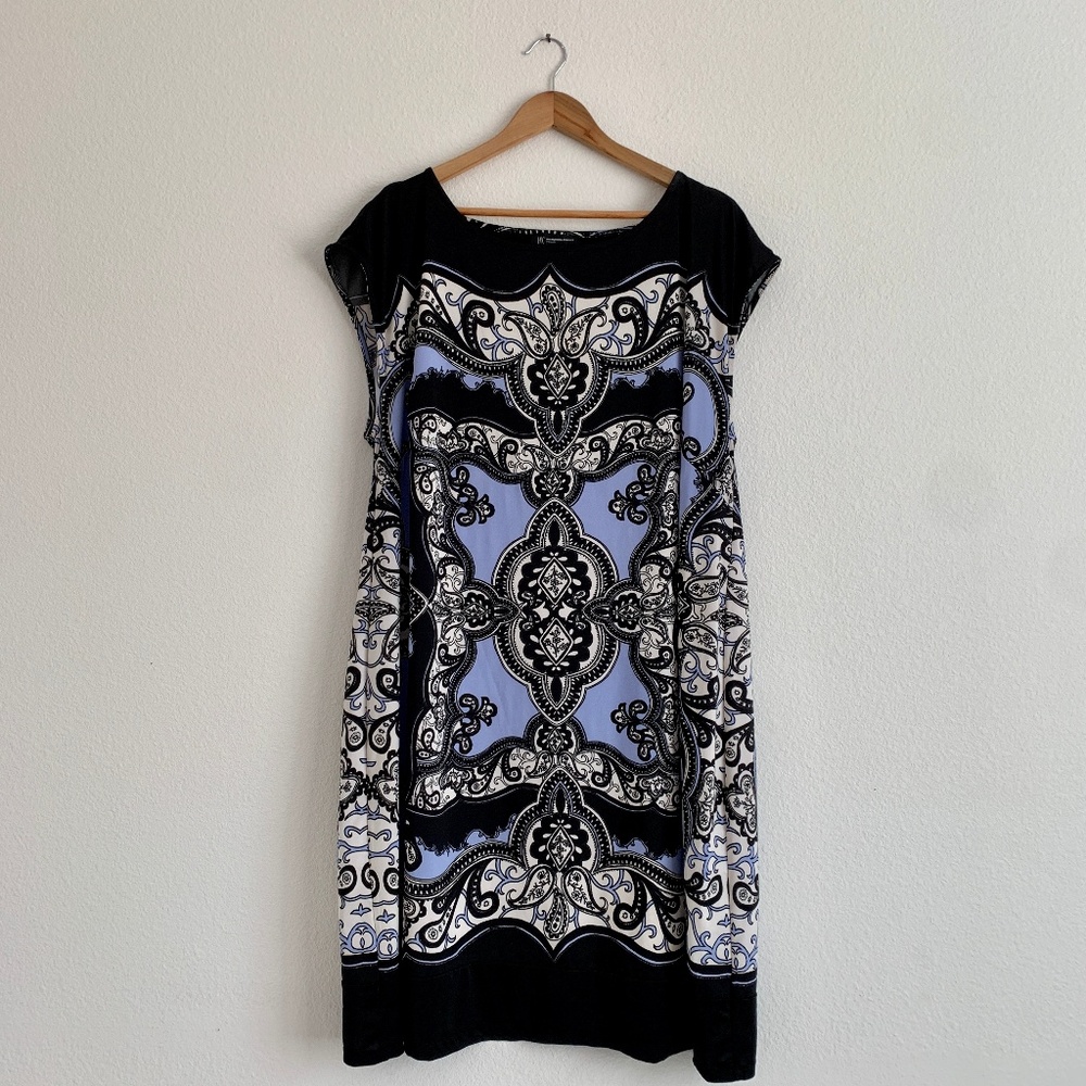 INC International Concepts Black and Blue Midi Dress